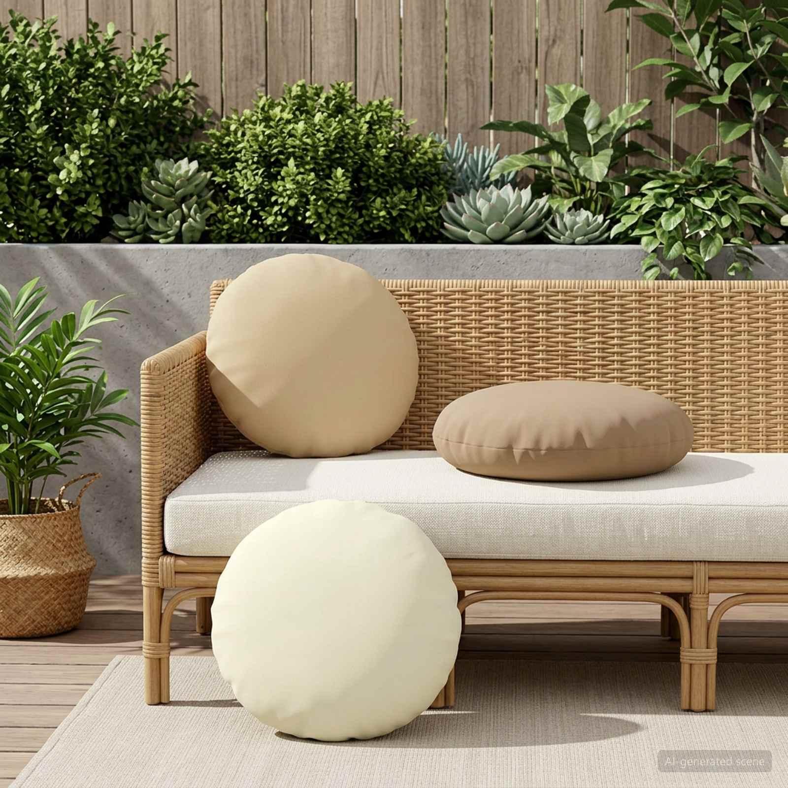 Pudebetræk HEERLEN 6 stk beige Ø 50 cm i polyester