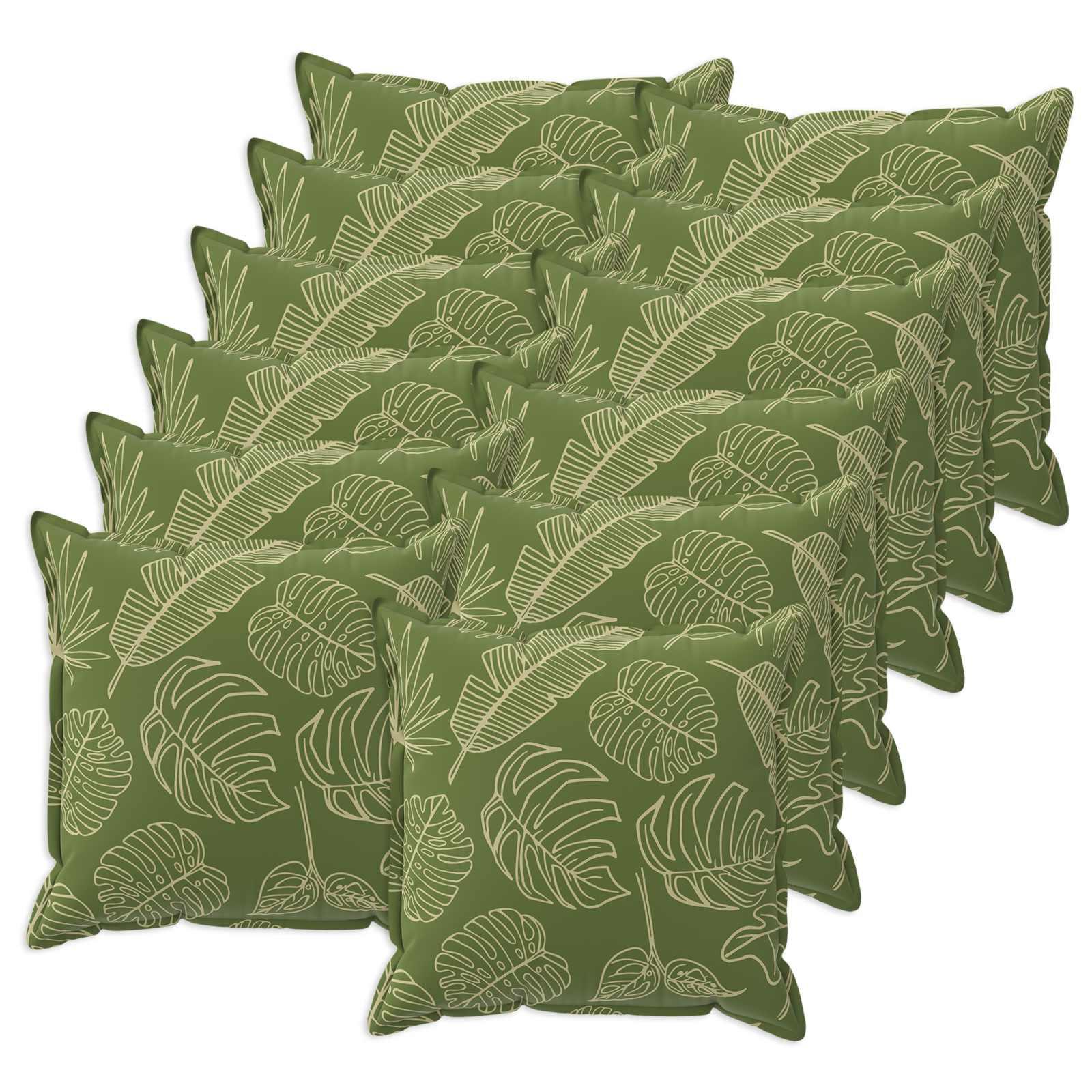 Pudebetræk 12 stk. HOUTEN bladdesign 50 x 50 cm i polyester