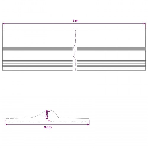 Garage gulvforsegling sort og gul 12 x 90 mm 3 m PVC