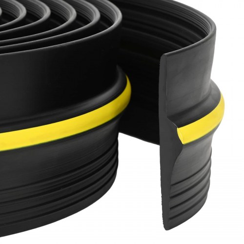 Garagegulvforsegling sort og gul 12 x 90 mm 2,5 m PVC