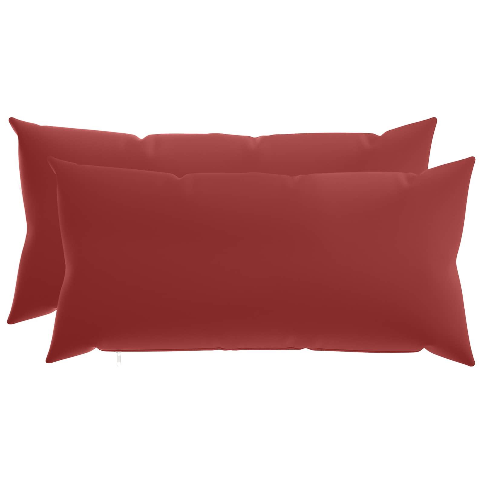 Pudebetræk 2 stk HEERLEN vinrød 40 x 80 cm i polyester