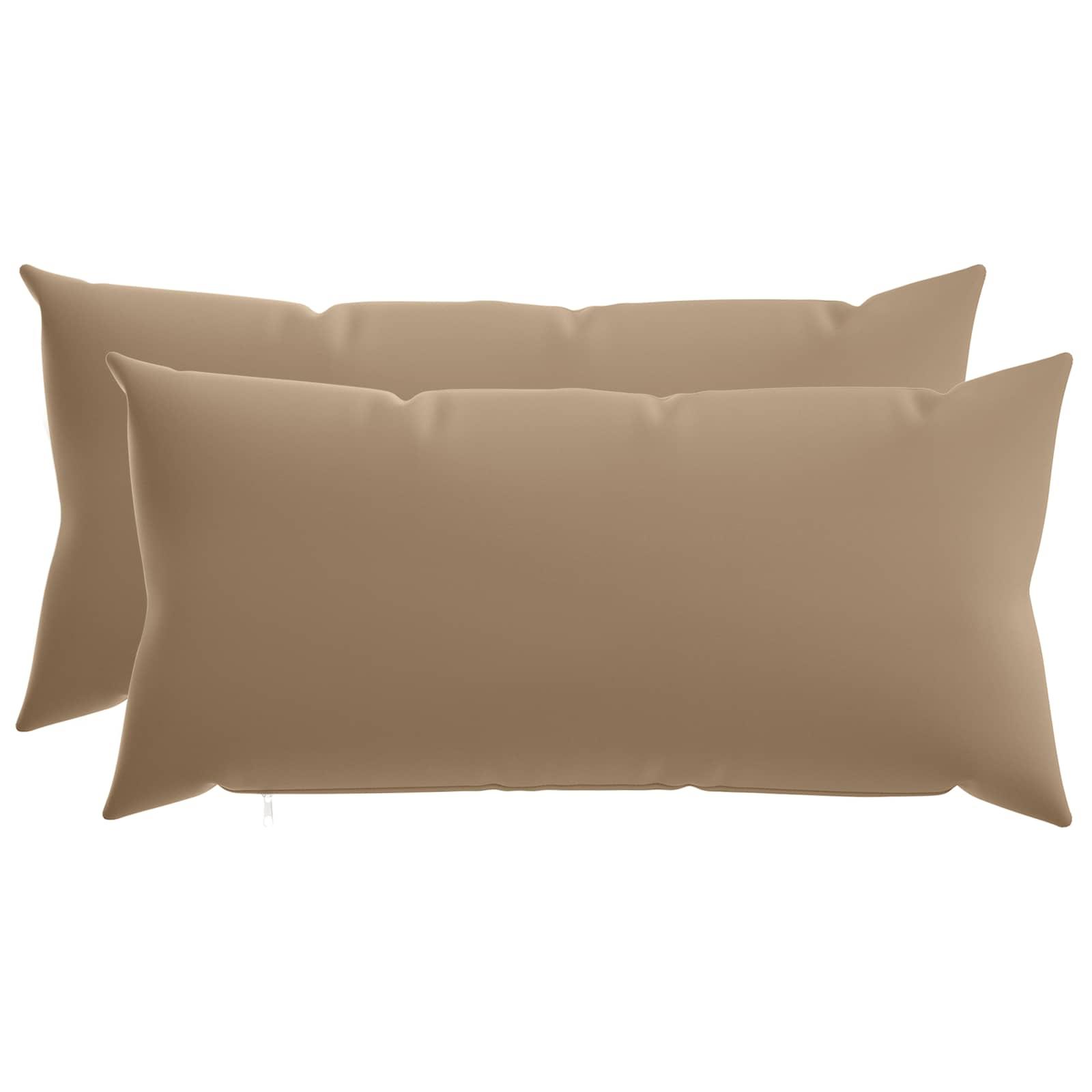 Pudebetræk 2 stk. HEERLEN gråbrun 40 x 80 cm i polyester