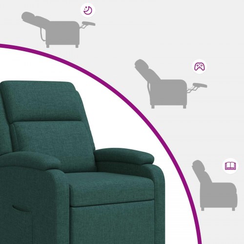 Massagelænestol med reclinerfunktion - mørkegrøn