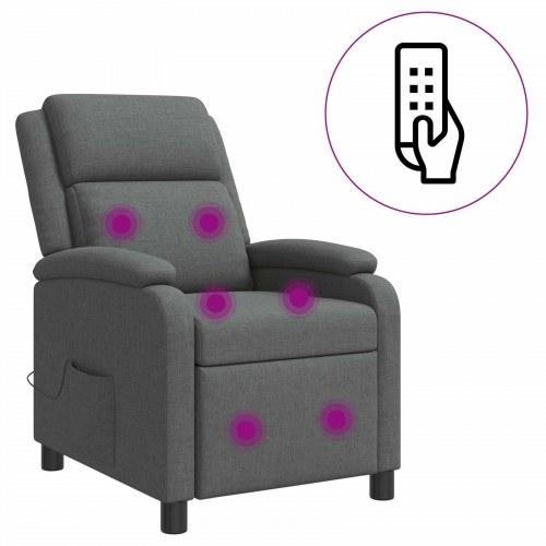 Massage lænestol med reclinerfunktion - mørkegrå