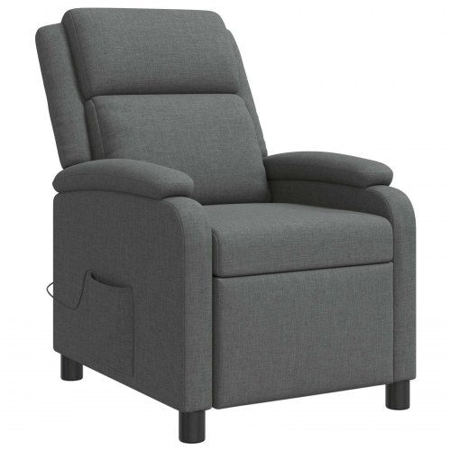 Massage lænestol med reclinerfunktion - mørkegrå