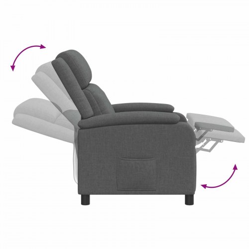 Massage lænestol med reclinerfunktion - mørkegrå
