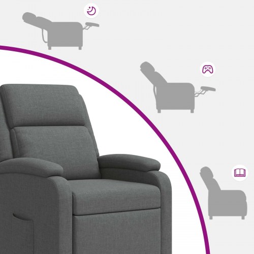 Massage lænestol med reclinerfunktion - mørkegrå