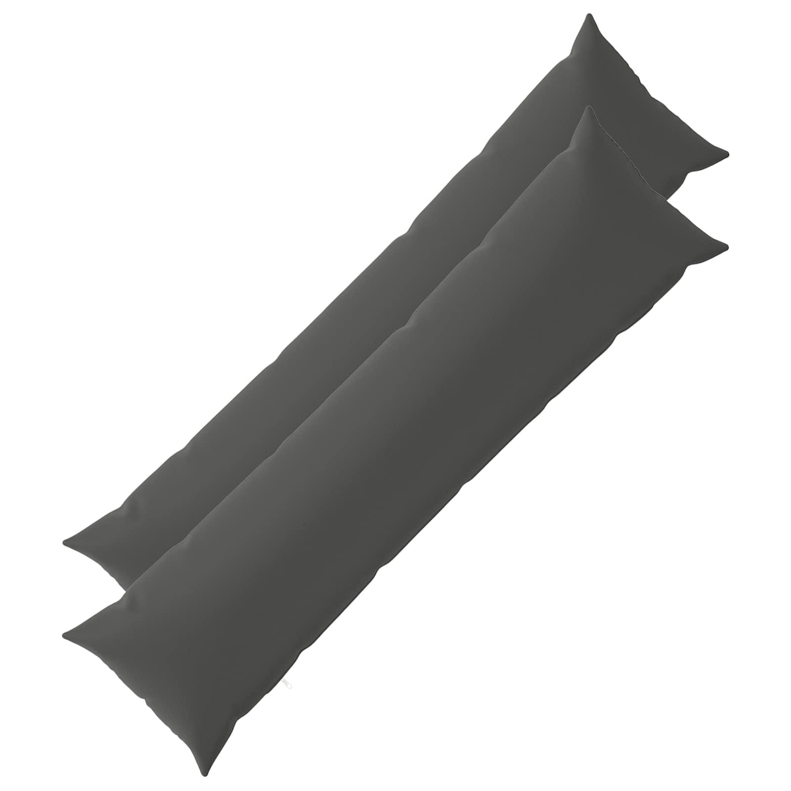 Pudebetræk 2 stk HEERLEN antracit 40 x 145 cm i polyester