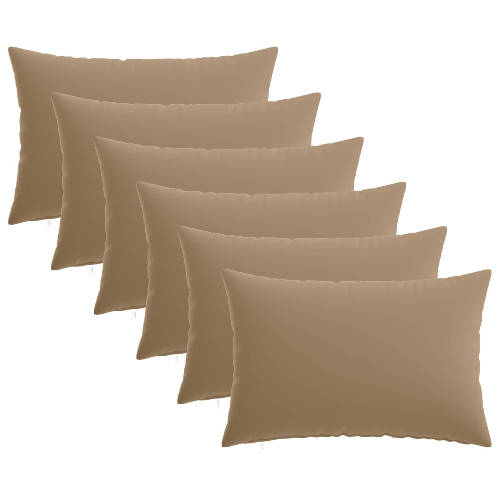 Pudebetræk 6 stk. HEERLEN gråbrun 30 x 50 cm i polyester