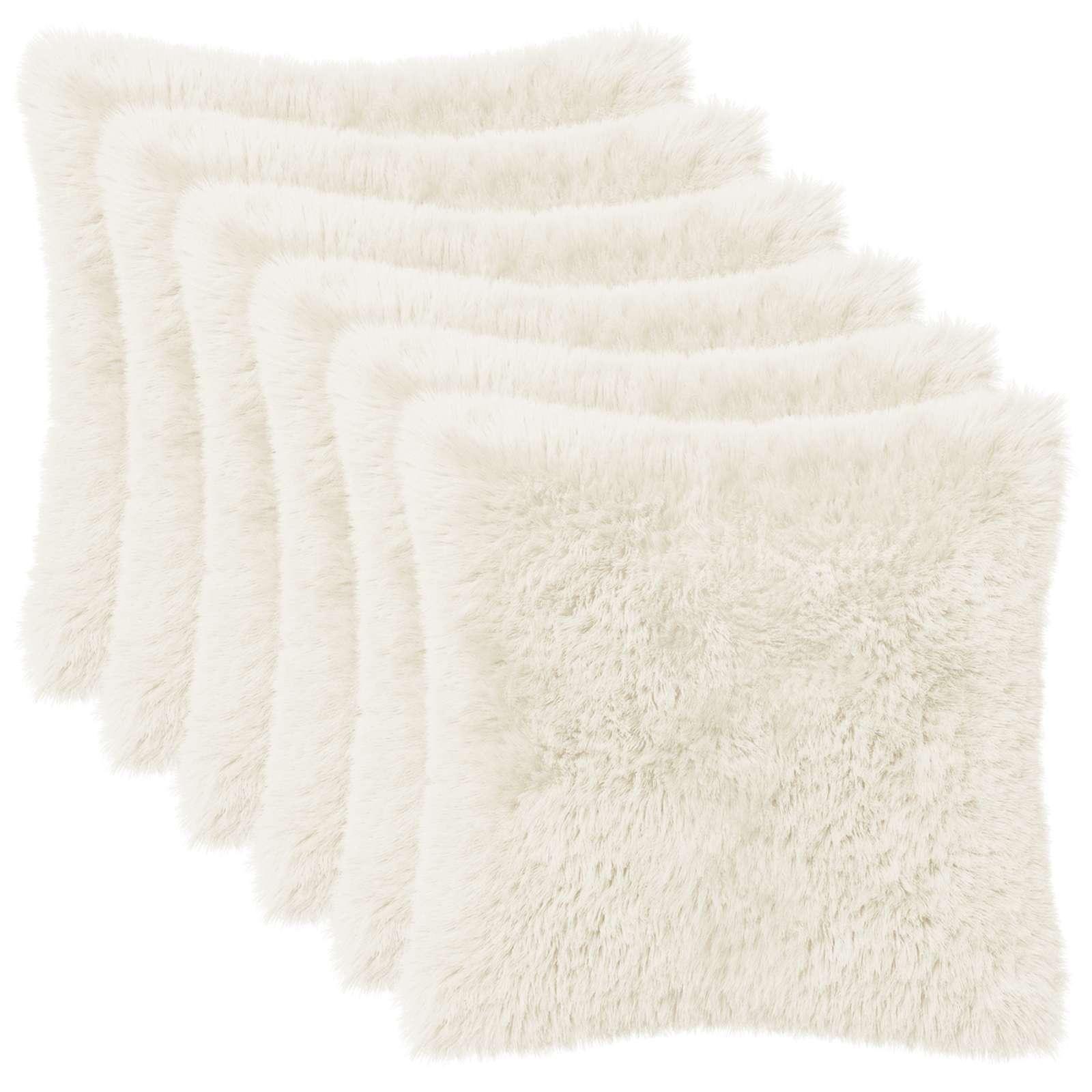 Pudebetræk 6 stk HEERLEN hvid 50 x 50 cm i PV fleece