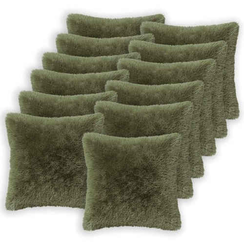 Pudebetræk HEERLEN 12 stk grøn 50 x 50 cm i PV fleece