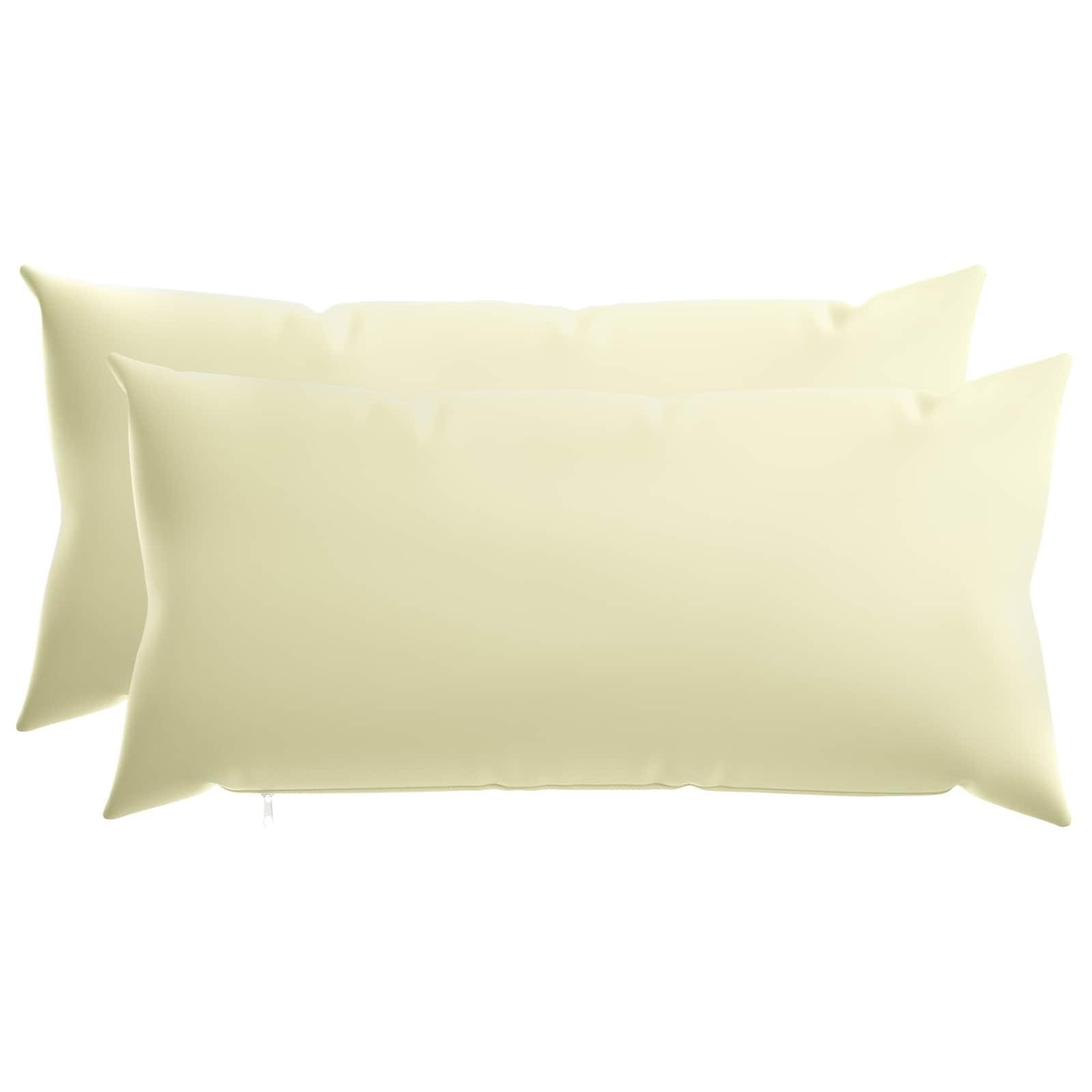 Pudebetræk HEERLEN 2 stk cremefarvet 40 x 80 cm i polyester