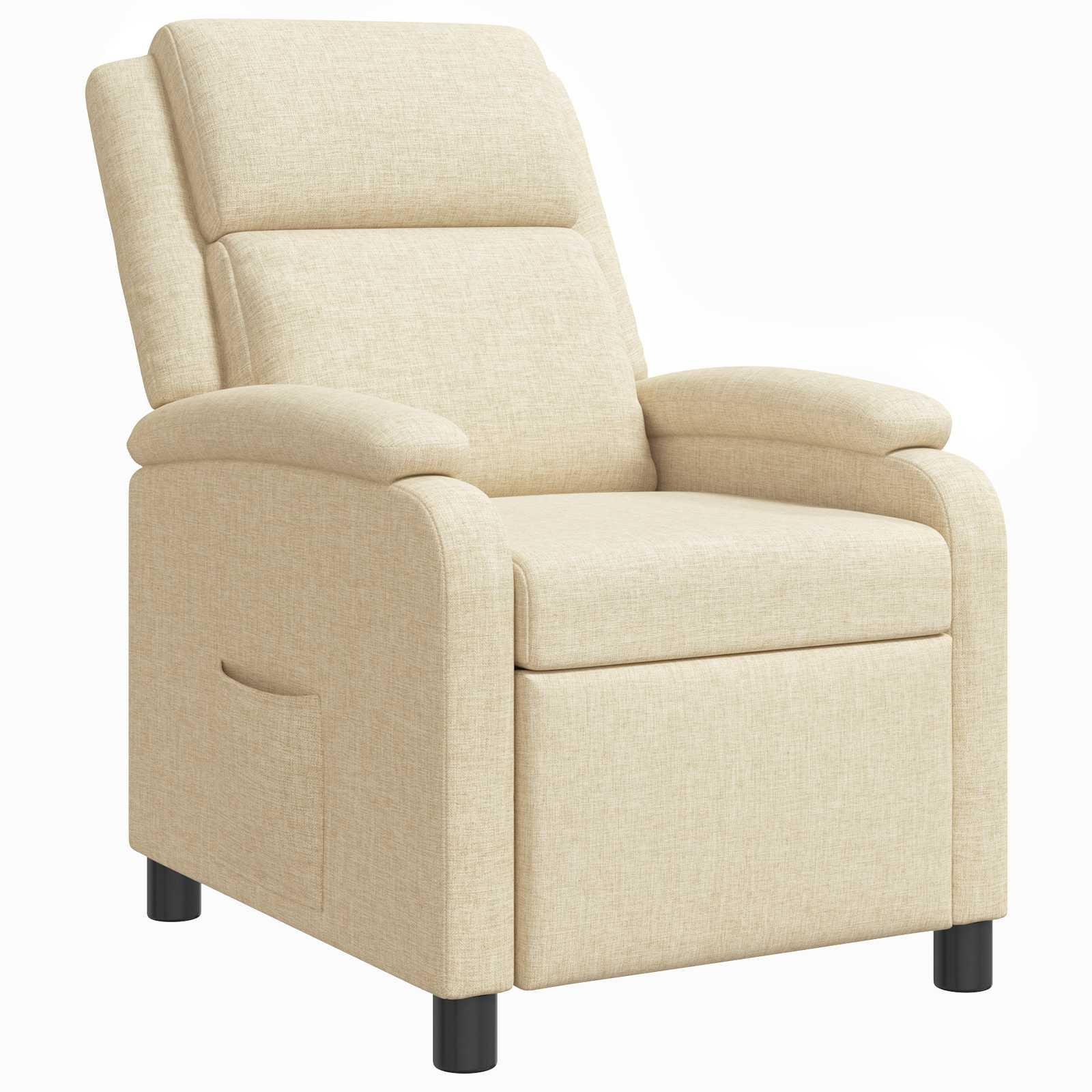 Recliner lænestol i cremefarvet stof