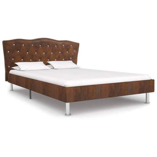 Seng med madras i memoryskum 120 x 200 cm brun stof