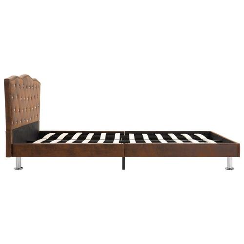 Seng med madras i memoryskum 120 x 200 cm brun stof