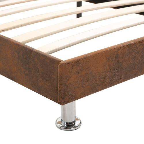 Seng med madras i memoryskum 120 x 200 cm brun stof