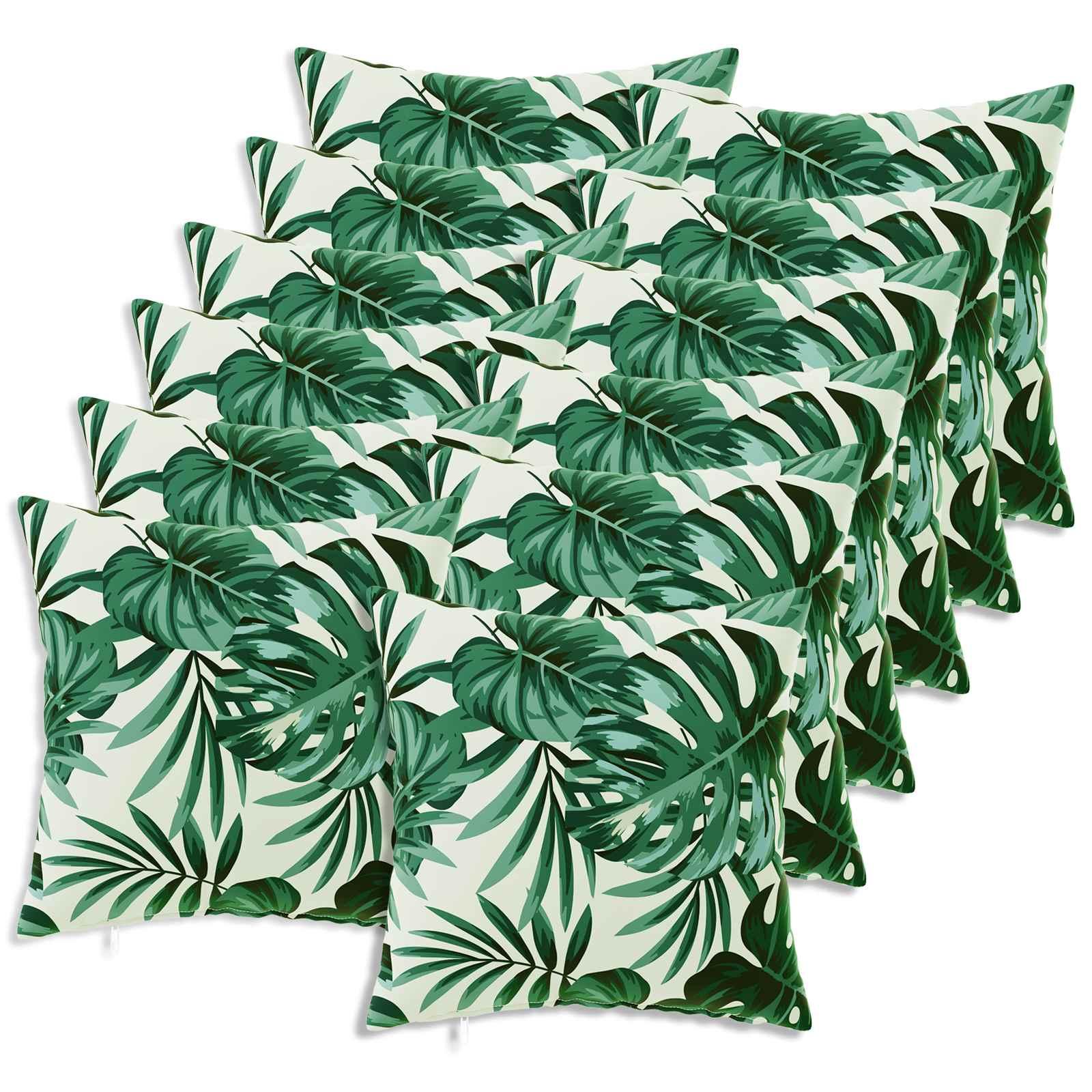 Pudebetræk HEERLEN 12 stk bladmønster 50 x 50 cm i polyester