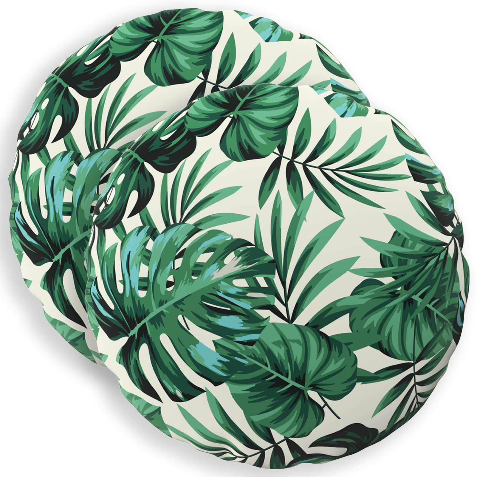 Pudebetræk HEERLEN 2 stk bladmønster Ø 40 cm polyester