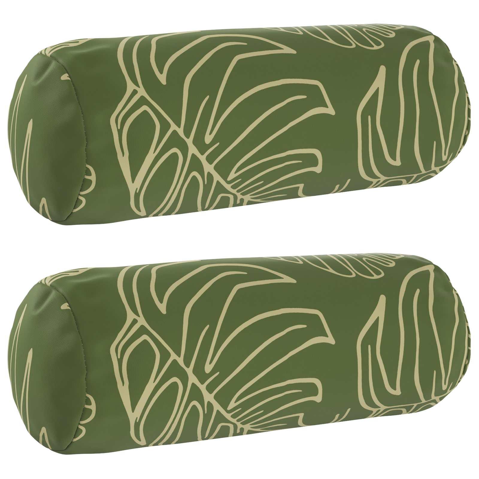 Pudebetræk 2 stk HEERLEN bladdesign Ø 15 x 40 cm i polyester