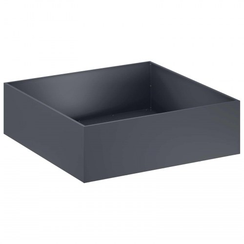 Blomsterkrukke til have i antracit 100 x 100 x 30 cm koldvalset stål