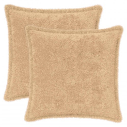 Pudebetræk 2 stk. HOUTEN cremefarvet 45 x 45 cm i faux kaninpels