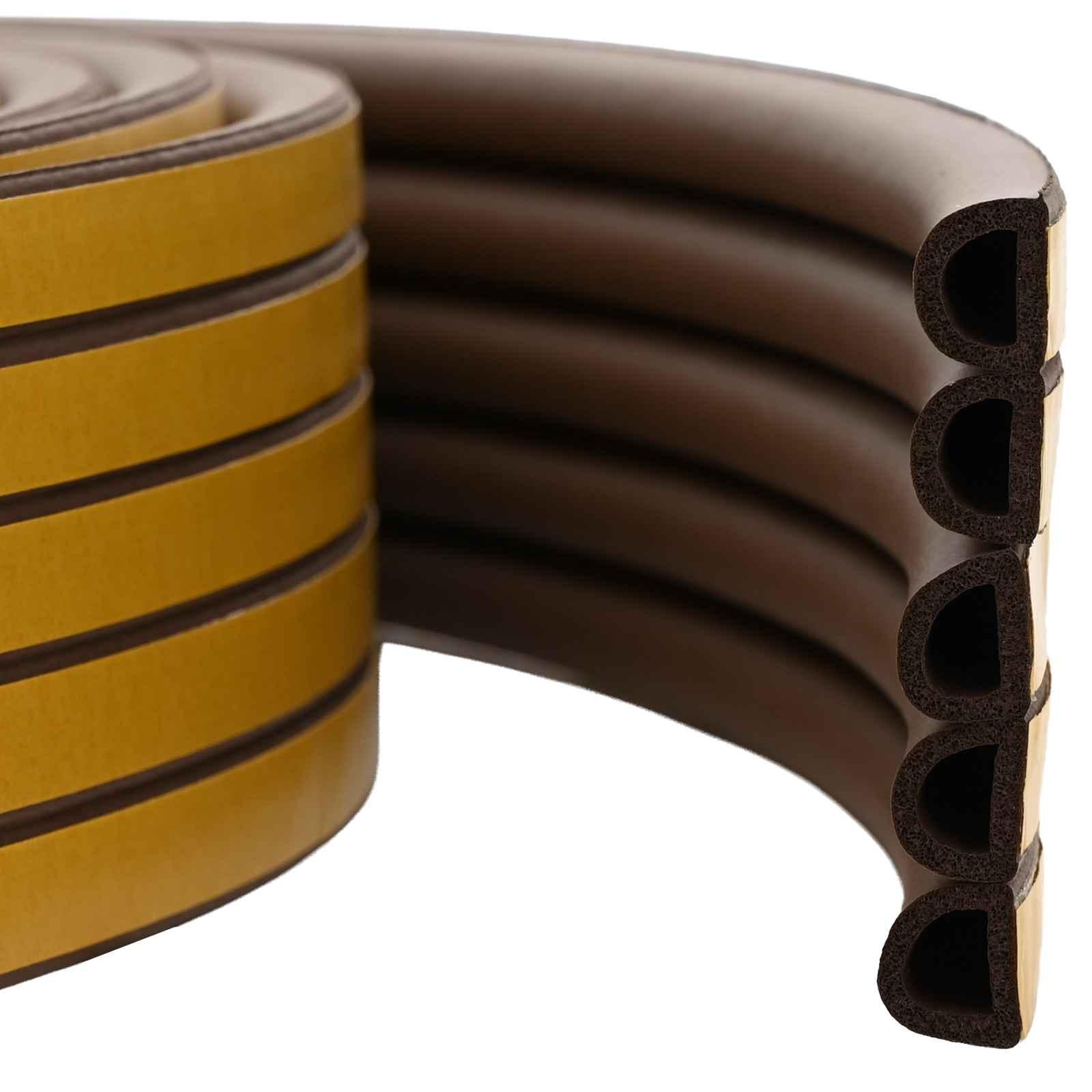 vidaXL Selvklebende vindues tætningsbånd Brun 9 x 8 mm 100 m EPDM-skum