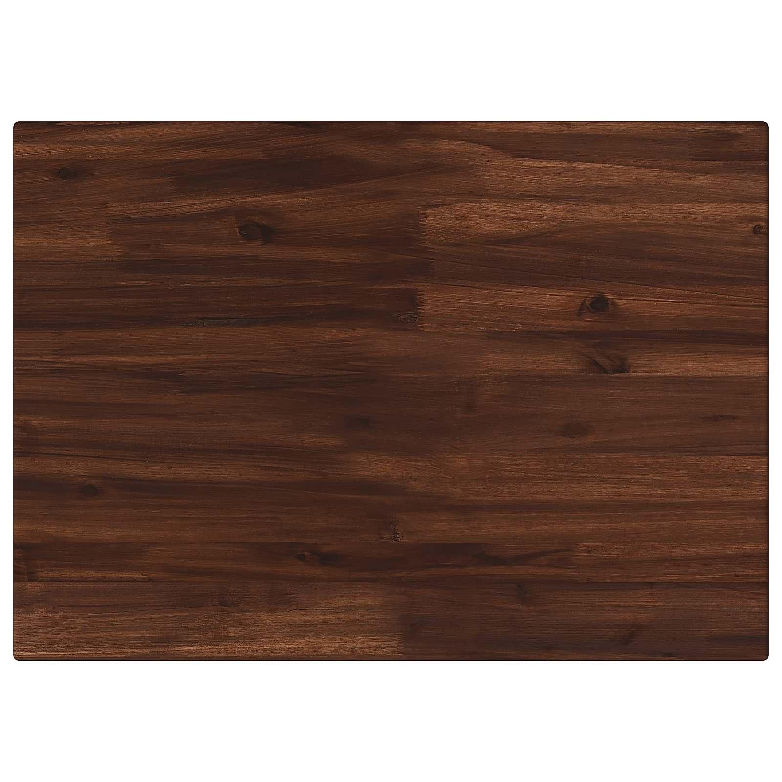 Rektangulær bordplade i massivt akacietræ 80 x 40 x 3,5 cm mørk brun