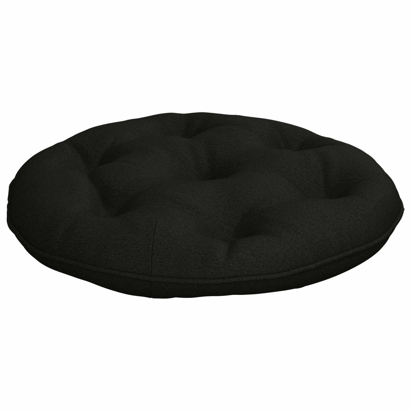 Hængestolspude VIANEN i 100% polyester sort Ø 50 x 10 cm