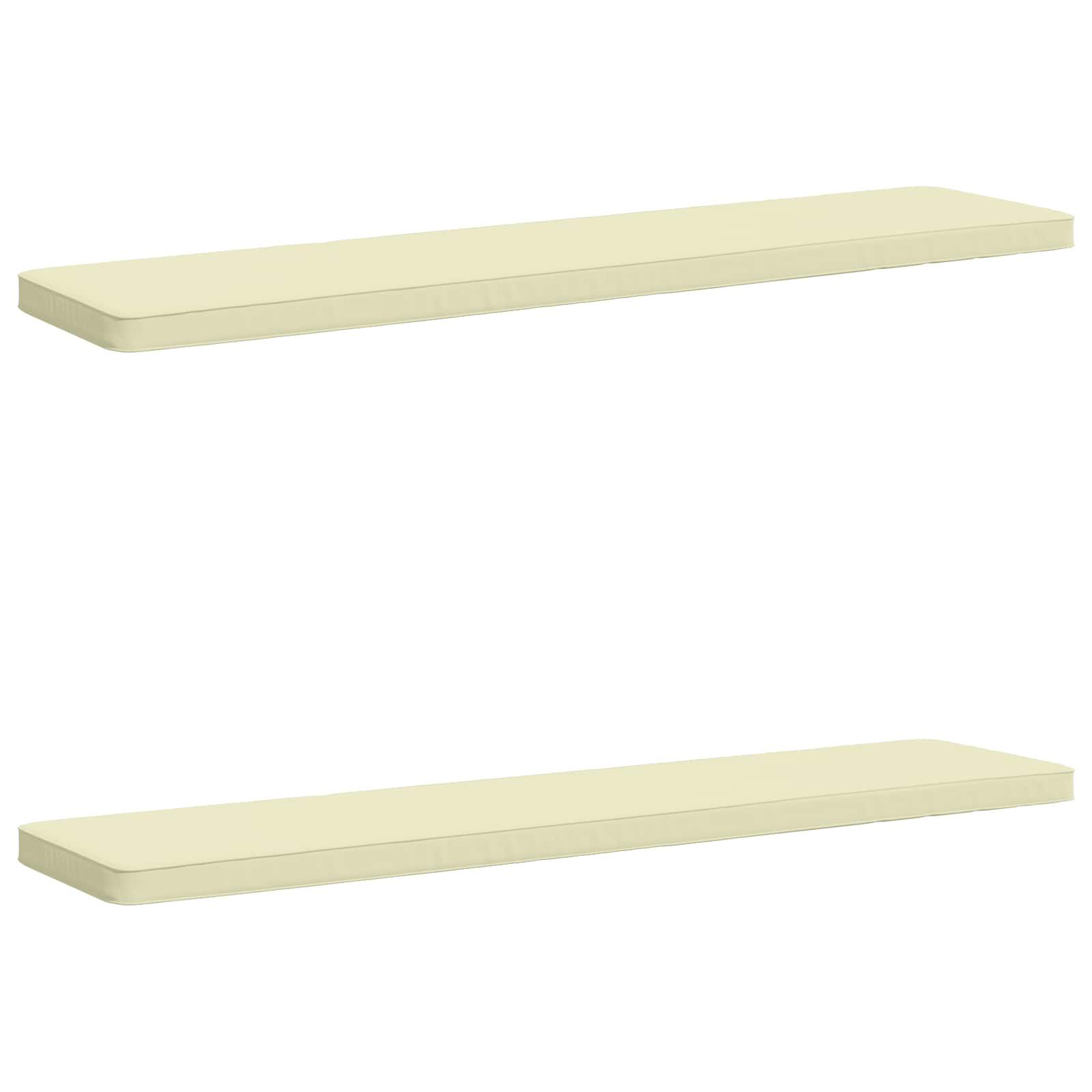 2-delt bænkepude VUGHT 2 stk. cremefarvet 100% polyester