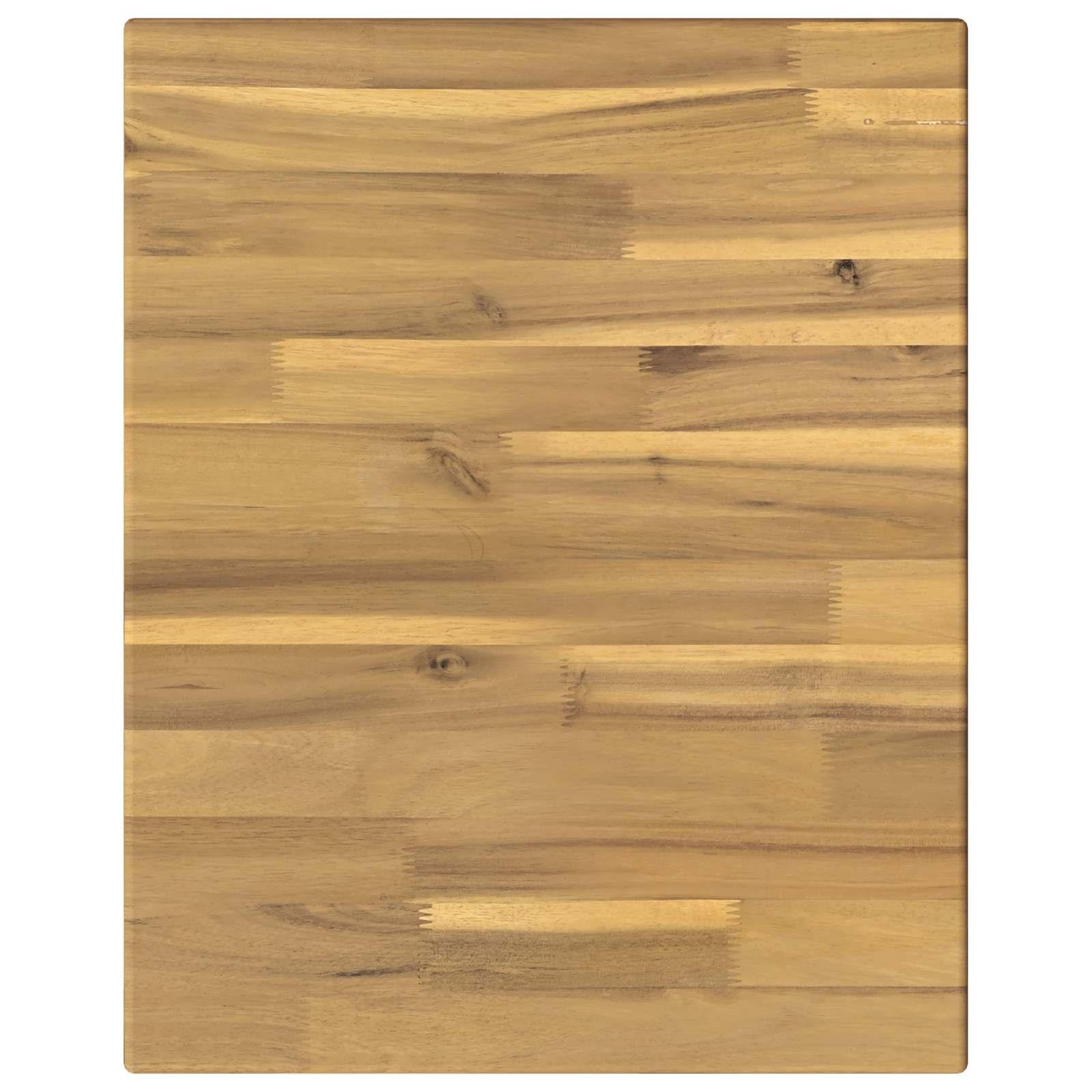 Rektangulær bordplade 90 x 50 x 3,5 cm i massivt akacietræ - hvid