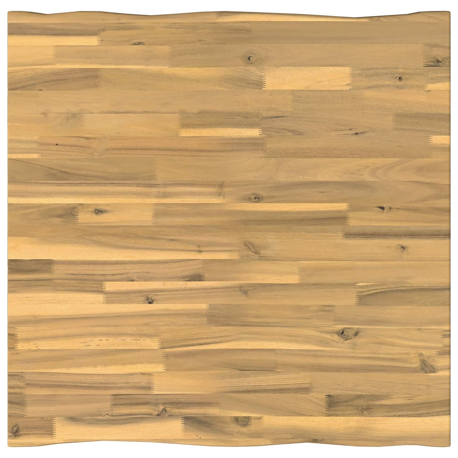 Firkantet bordplade i massivt akacietræ 70 x 70 x 3,5 cm - hvid