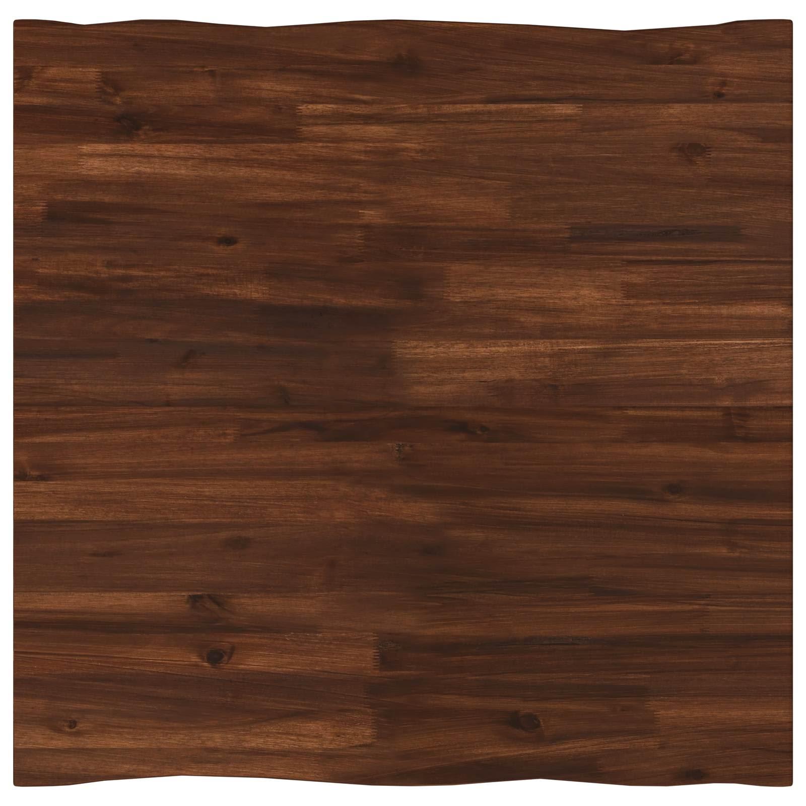 Rektangulær bordplade i massivt akacietræ 70 x 70 x 3,5 cm - mørk brun