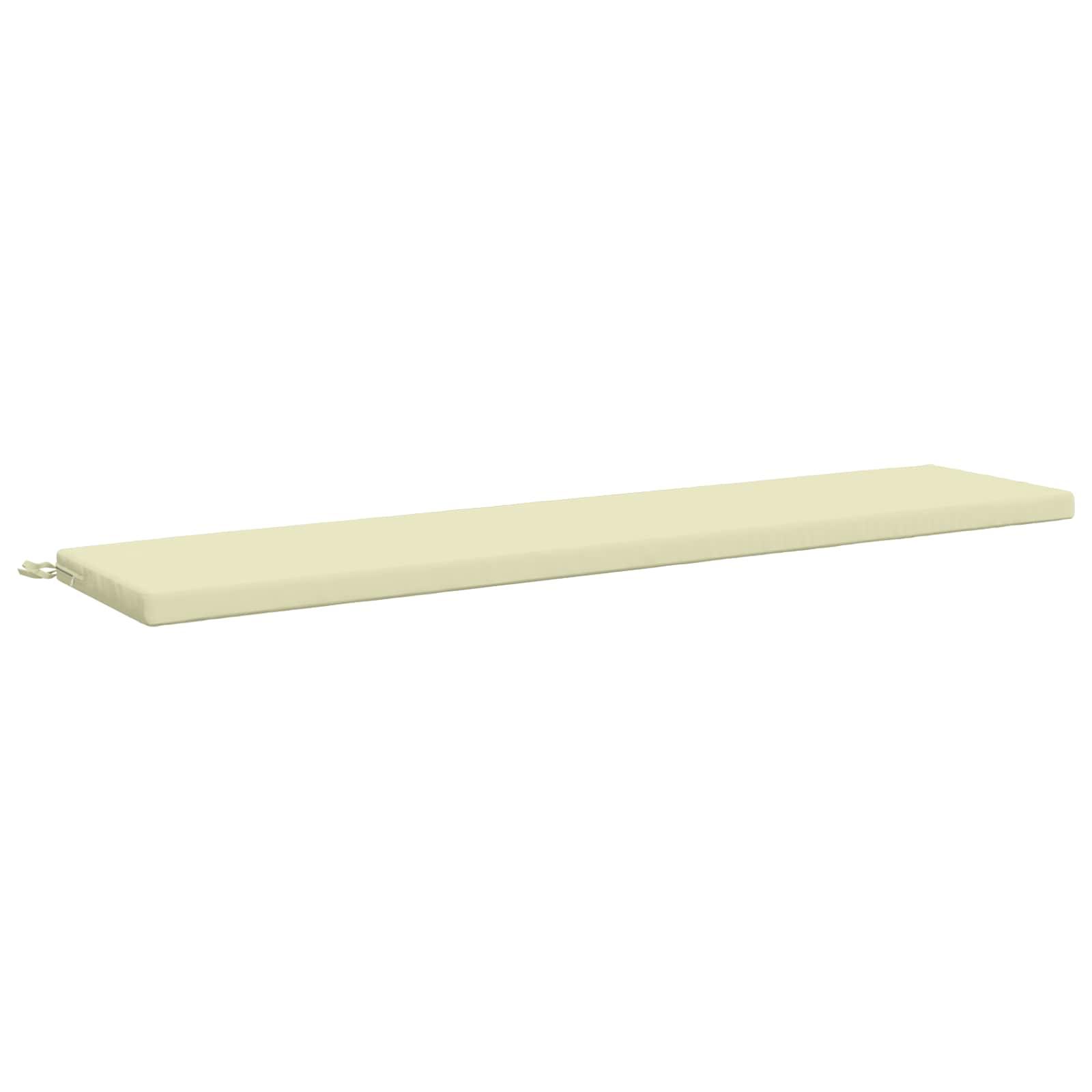Bænkpude SOEST i polyester cremefarvet 200 x 40 x 5 cm