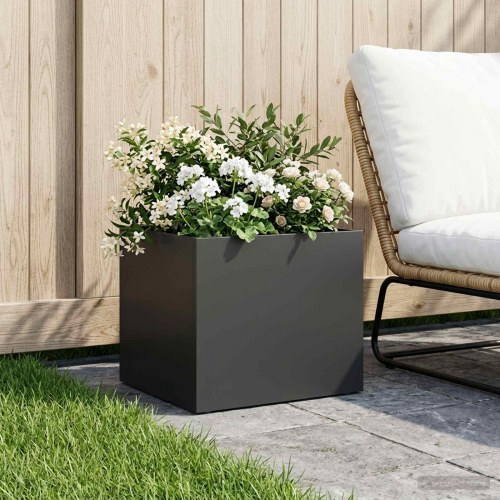 Have blomsterkrukke i sort koldvalset stål 40 x 30 x 30 cm