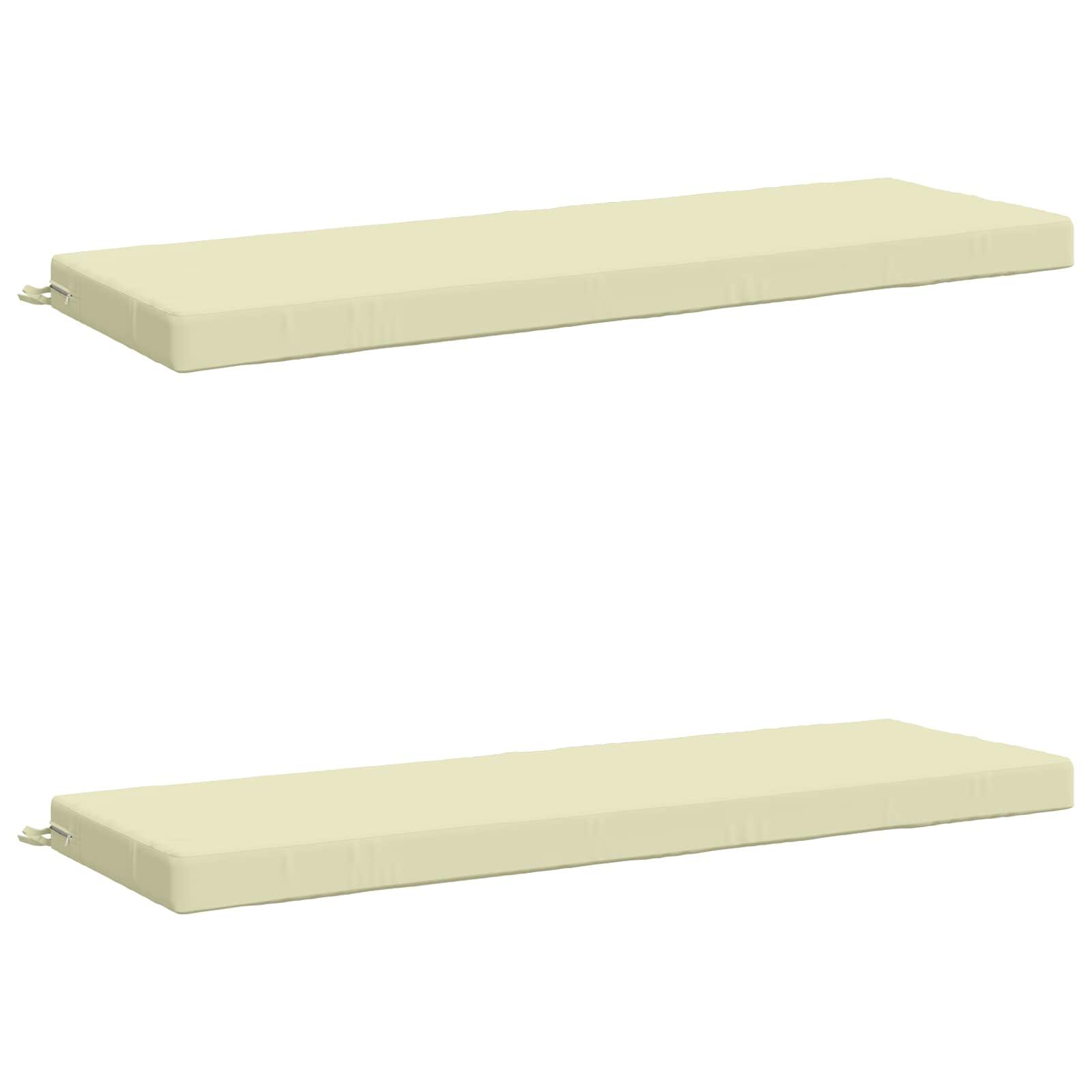 2-delt bænkepude SOEST 2 stk. cremefarvet 100% polyester