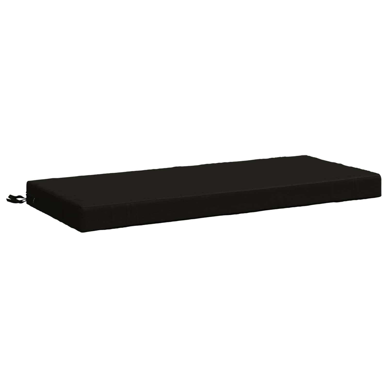 Bænkpude SOEST i polyester sort 110 x 50 x 8 cm