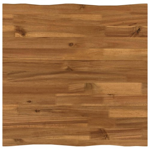 Bordplade i massivt akacietræ 60 x 60 x 3,5 cm firkantet naturfarvet