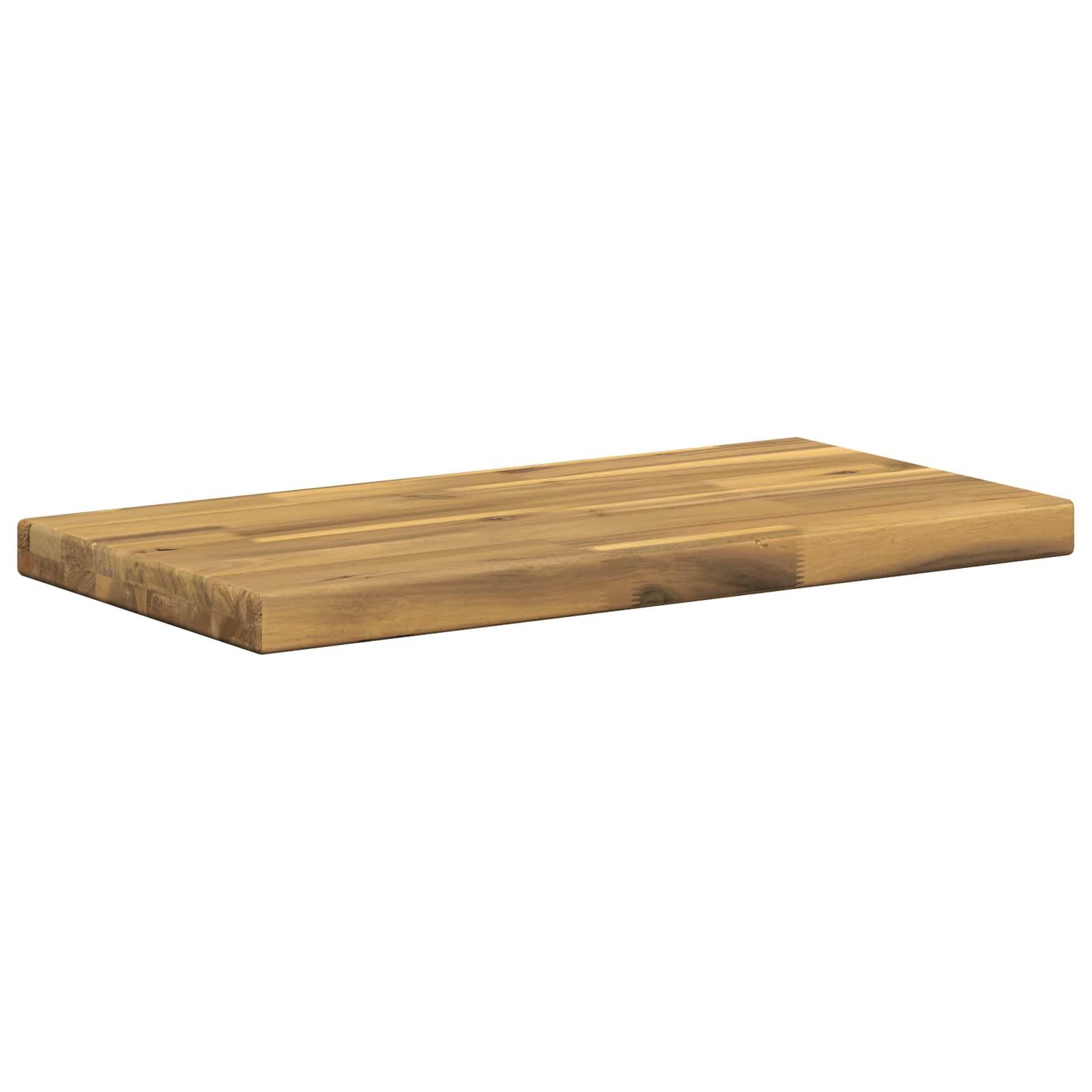 Rektangulær bordplade 90 x 50 x 3,5 cm i hvid akacietræ