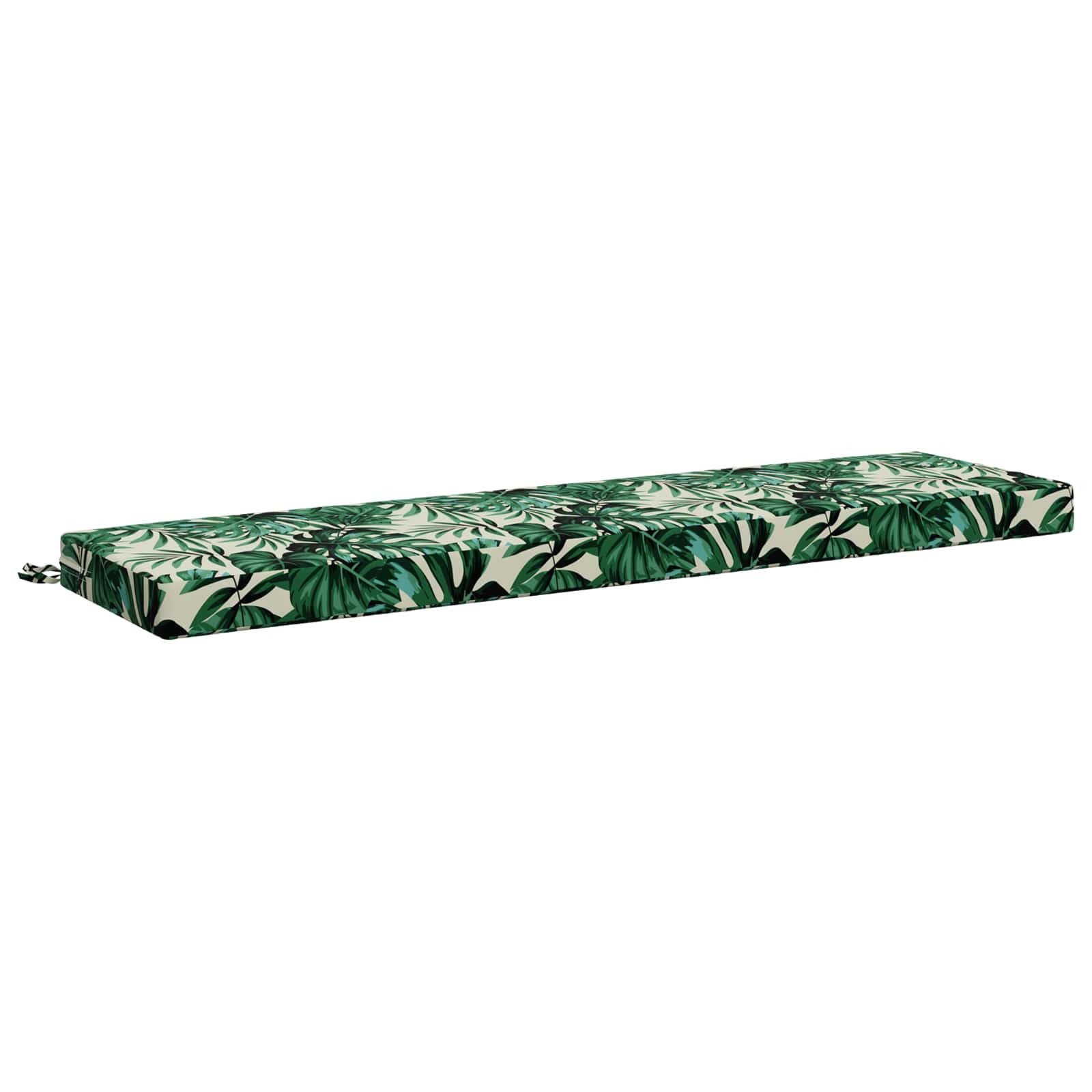 Bænkpude SOEST i 100% polyester med bladmønster 150 x 40 x 8 cm