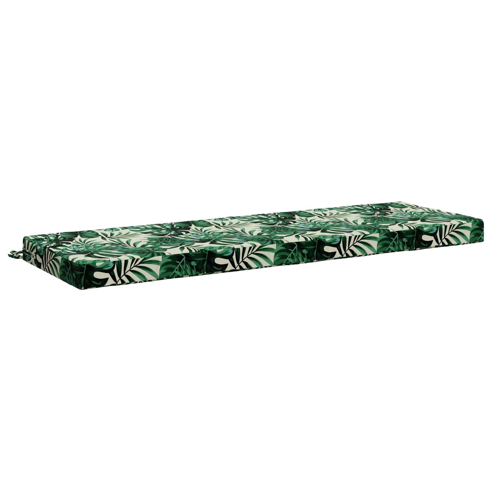 Bænkpude SOEST i 100% polyester med bladmønster 150 x 50 x 8 cm