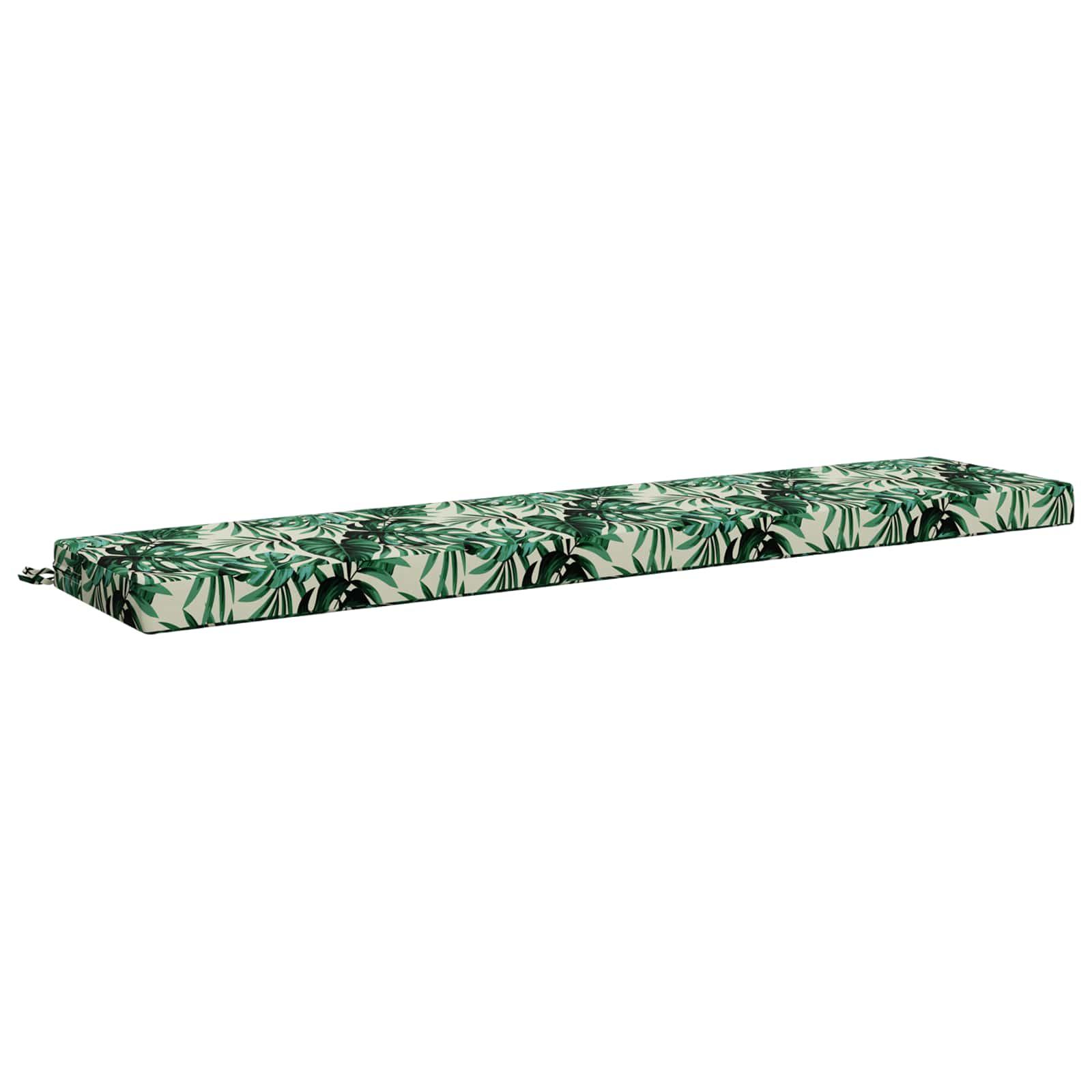 Bænkpude SOEST i polyester med bladmønster 170 x 40 x 8 cm