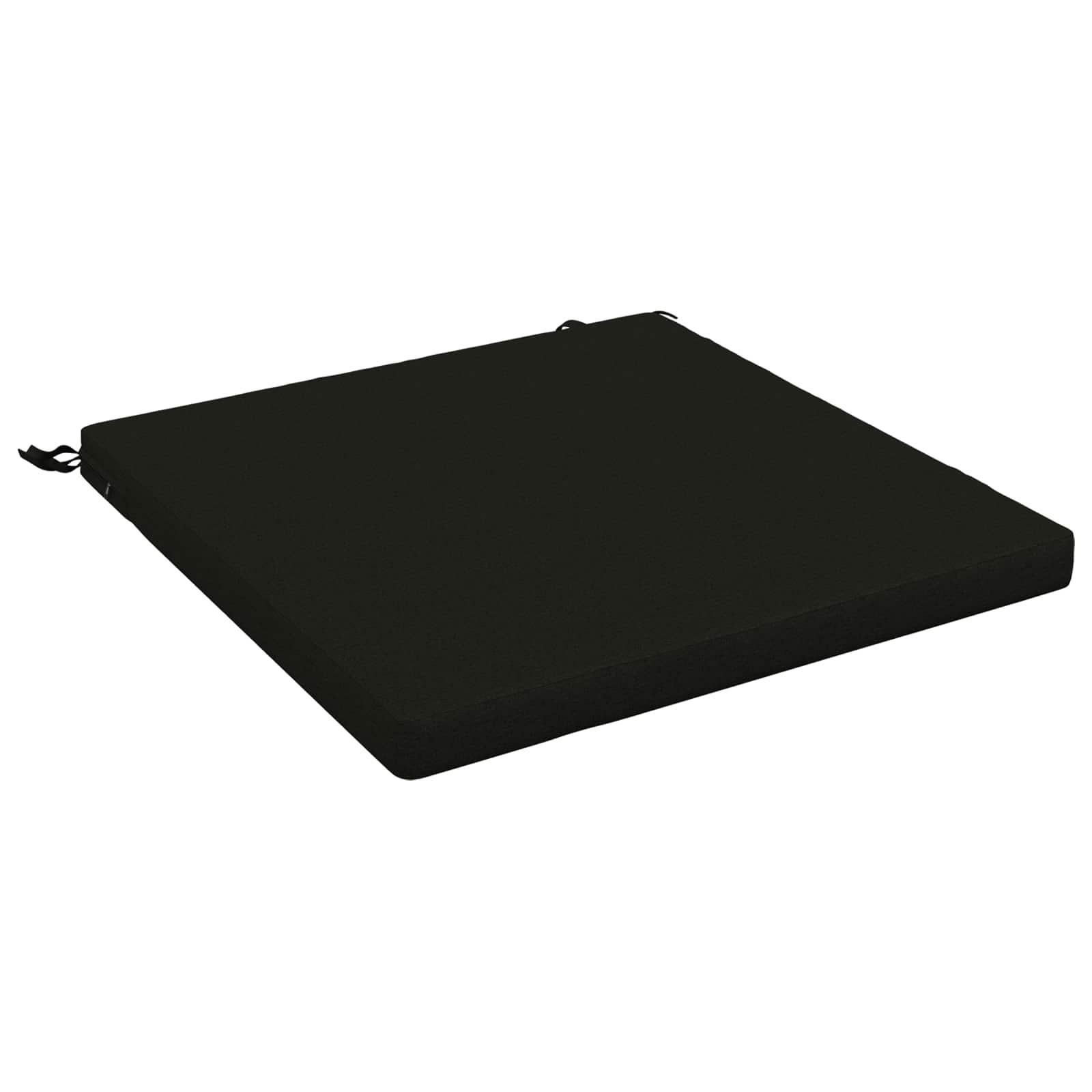 Sædepude SOEST i sort 60 x 60 x 5 cm - stolehynde til inde og ude