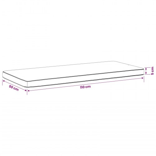 Bænkepude VUGHT i 100% polyester lyserød 110 x 50 x 5 cm