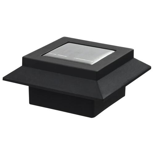 Soldrevne udendørslamper LED 12 stk. 12 cm firkantet sort