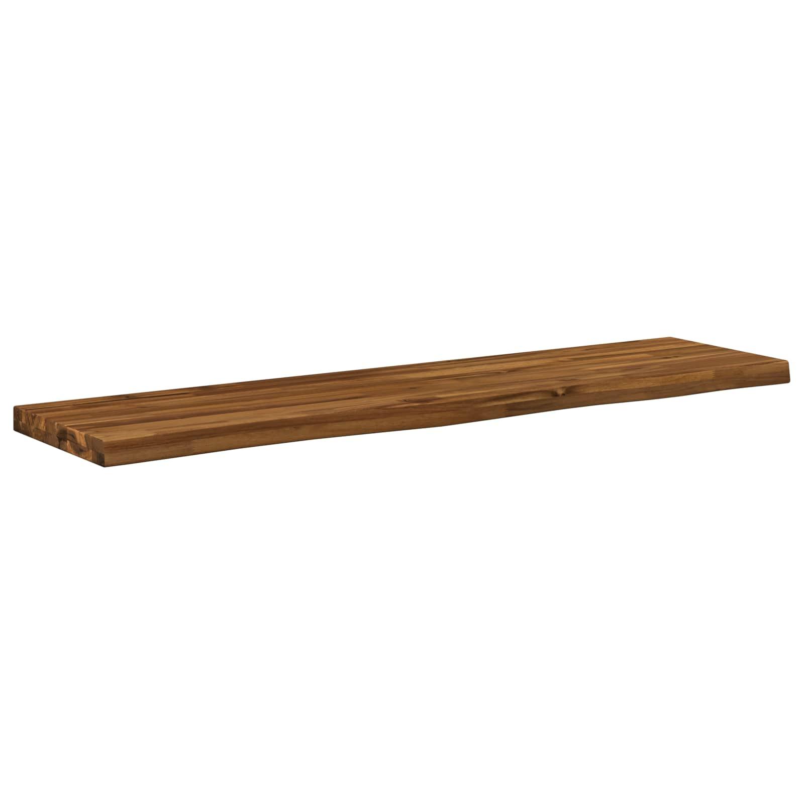 Bordplade i massivt akacietræ 90 x 50 x 3,5 cm rektangulær naturfarvet