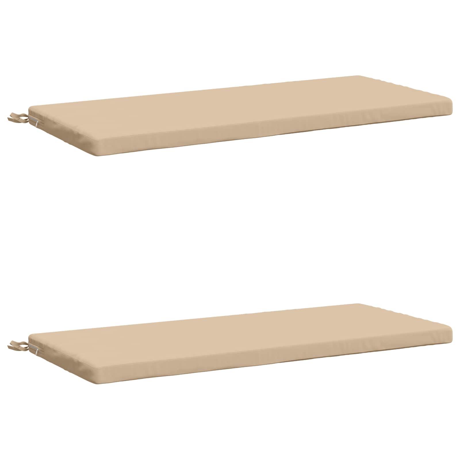 2-delt bænkepude SOEST 2 stk. cremefarvet 100% polyester