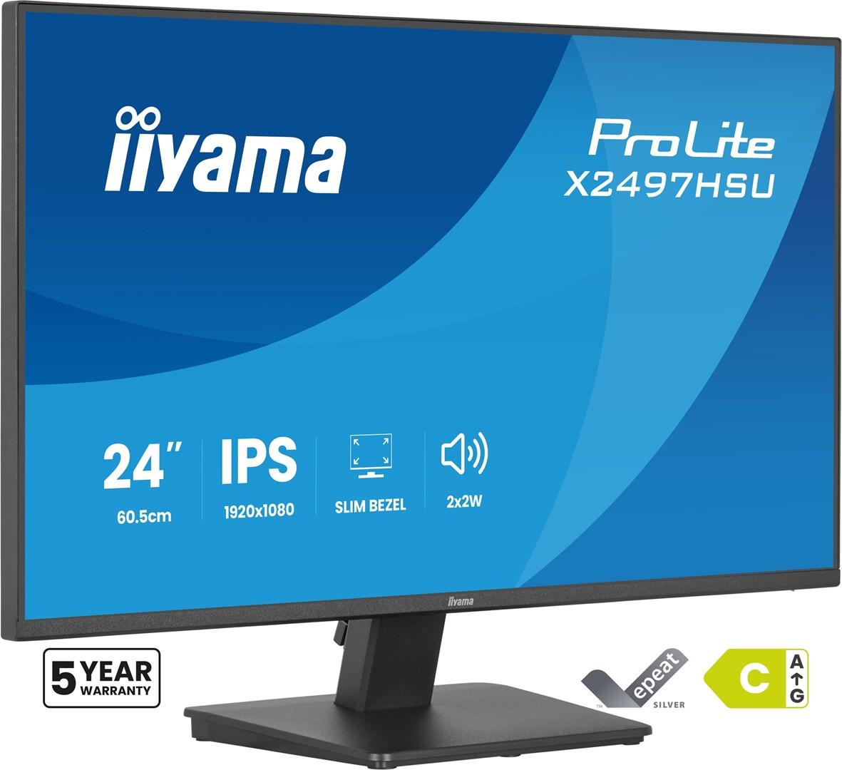 iiyama ProLite X2497HSU-B1 23,8" Full HD IPS skærm - sort