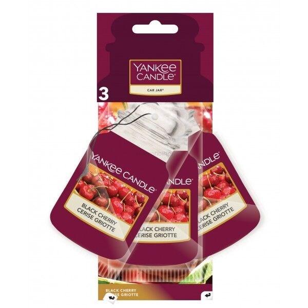 Yankee Candle Black Cherry bil-luftfrisker 3-pak
