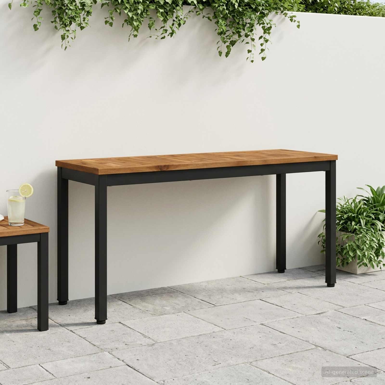 Havebænk i massivt akacietræ 108,5 x 35 x 45 cm - rektangulær