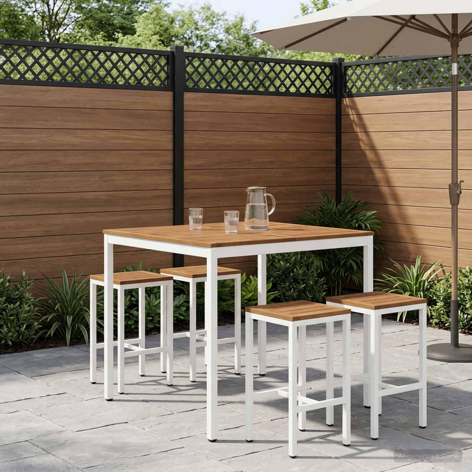 Have barbord natur og hvid 110 x 108,5 x 105 cm